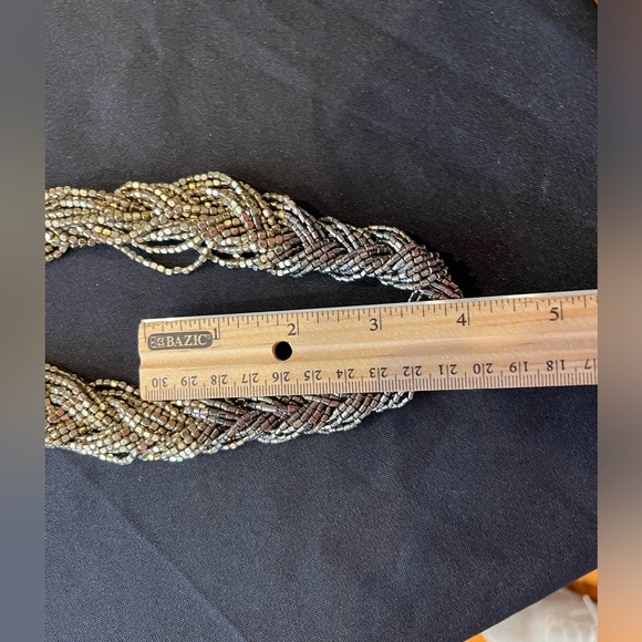 Vintage Loft 2-tone braided seeded bead necklace - Picture 9 of 9